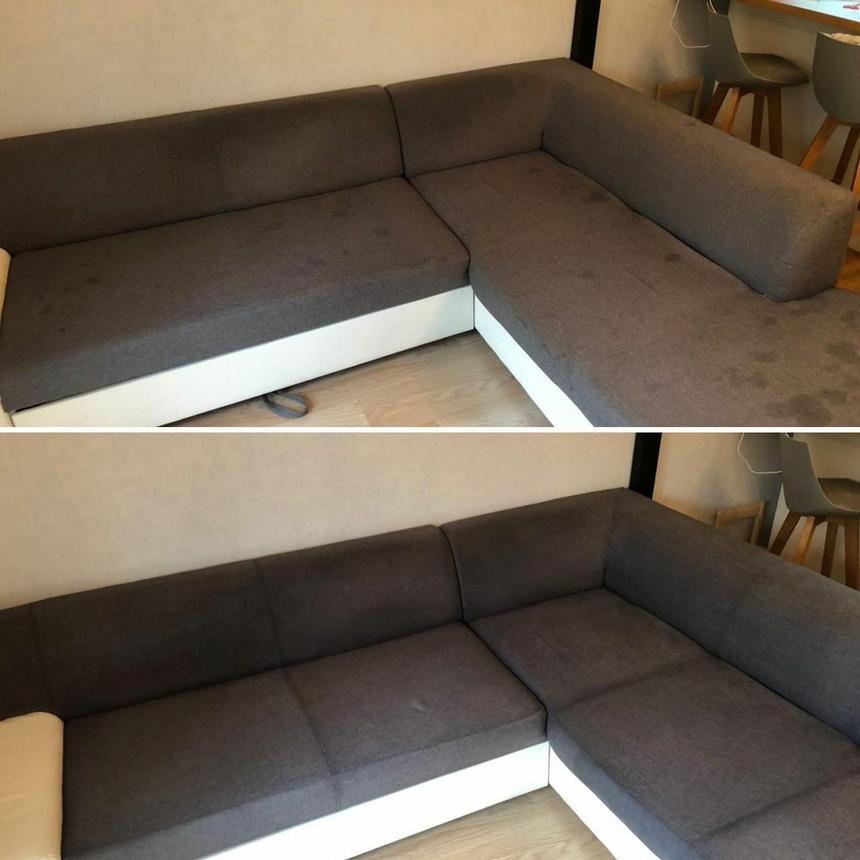 Чистка кресла — до и после